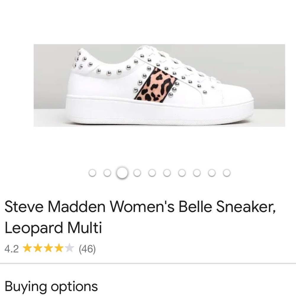 Steve Madden White Sneakers w cheetah print & studs